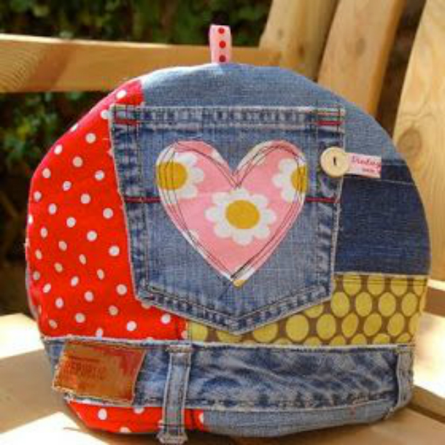 Bolsa de retalhos jeans 