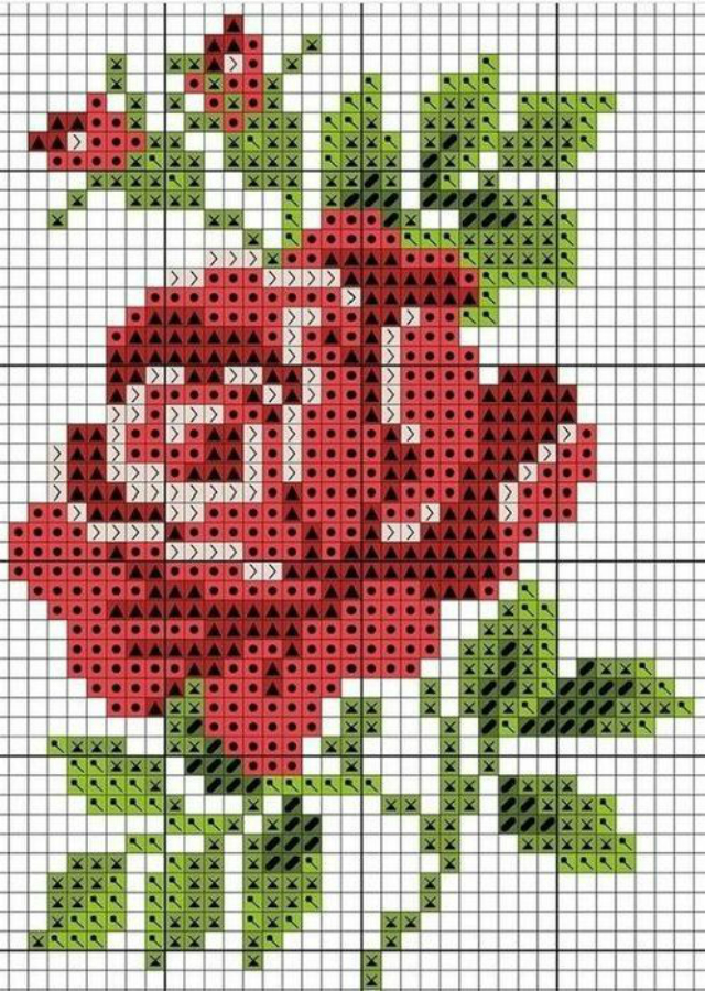 22 Lindos Gráficos de Rosas em Ponto Cruz para Baixar Grátis | Revista