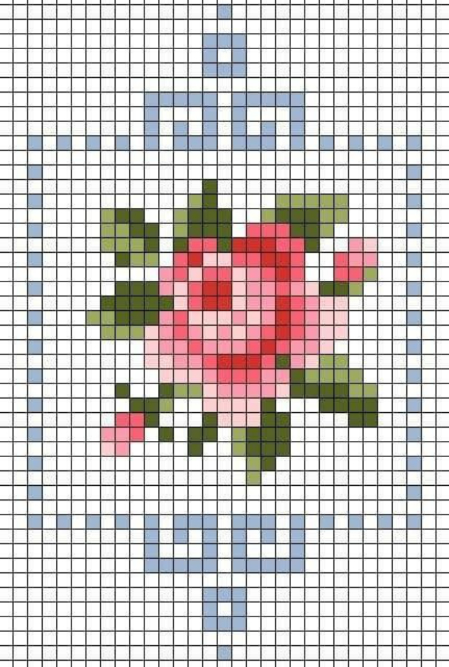 Descobrir 48+ imagem gráfico de rosa em ponto cruz - br.thptnganamst.edu.vn