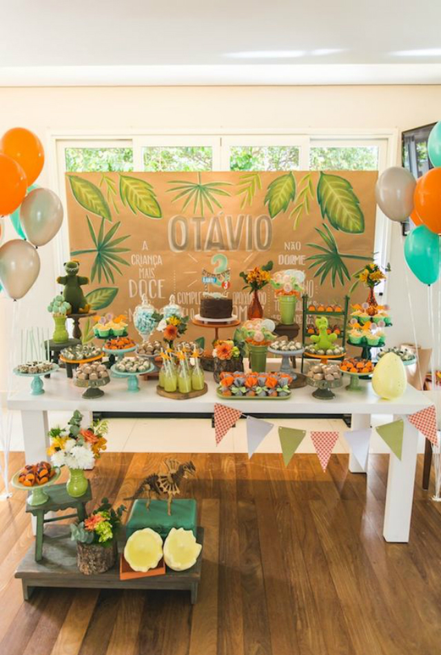 Decoração de festa de dinossauros
