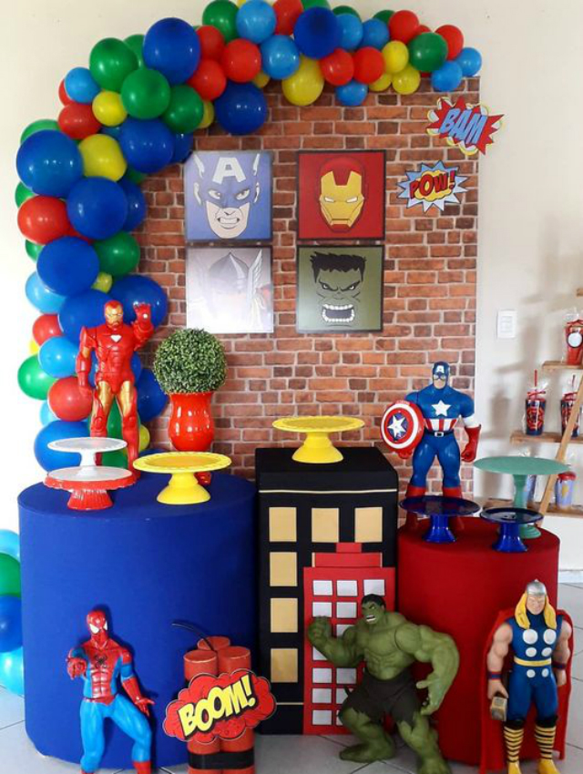 Decoração de festa dos Vingadores 