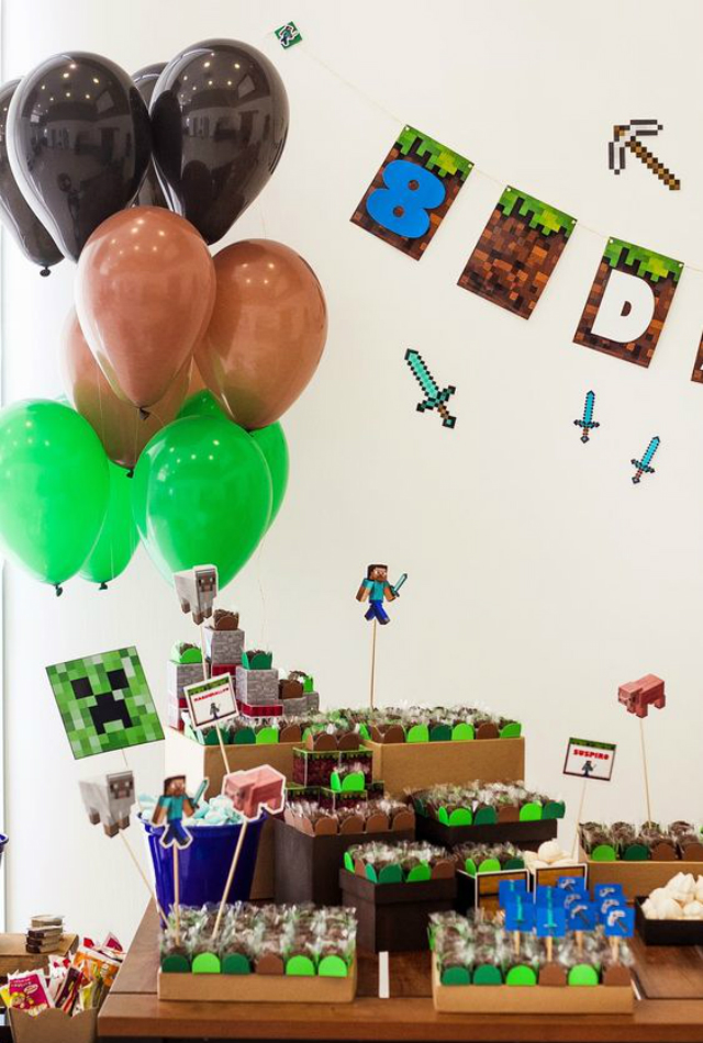 Mesa de doces de festa Minecraft