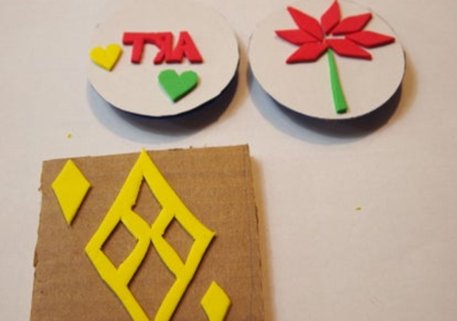 carimbo com papelão