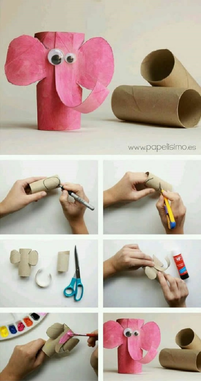 elefante de rolo de papel higiênico