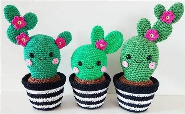 Cactos de amigurumi