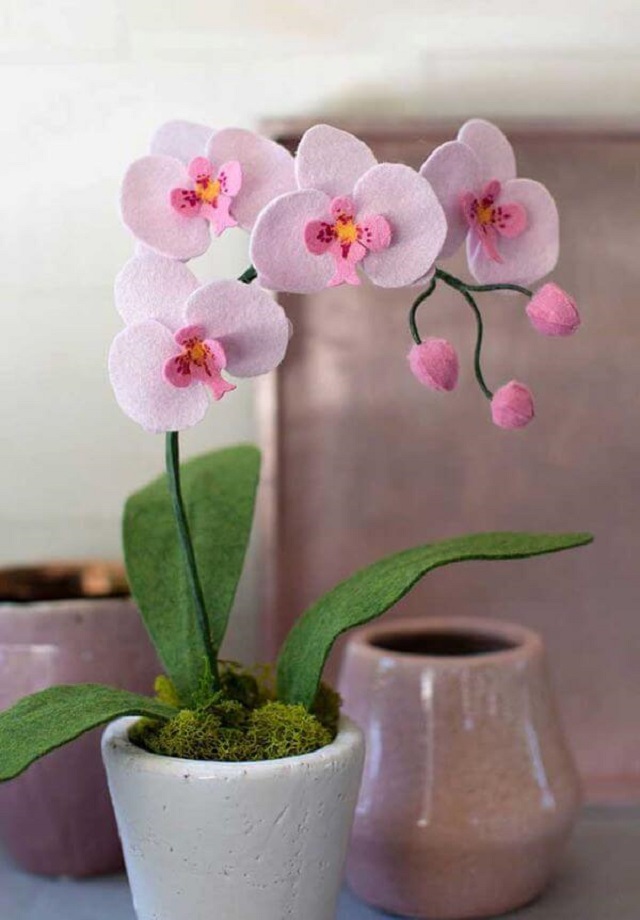 Orquídea de feltro 