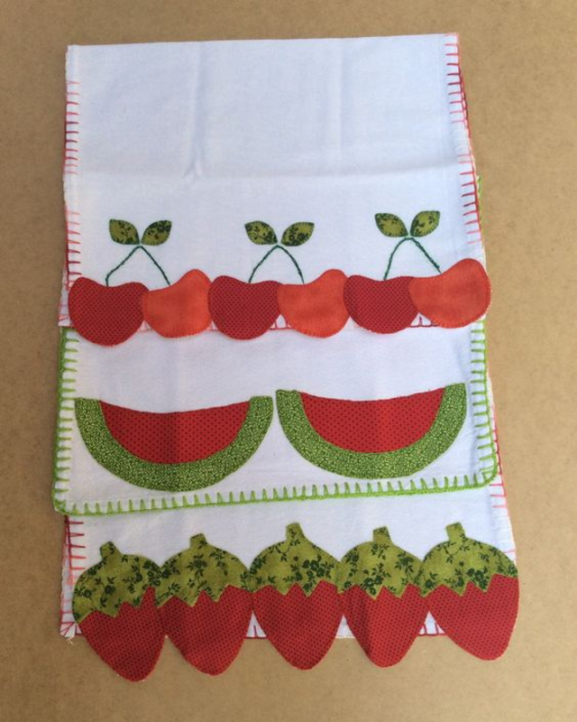 Panos de prato de frutas patchwork 