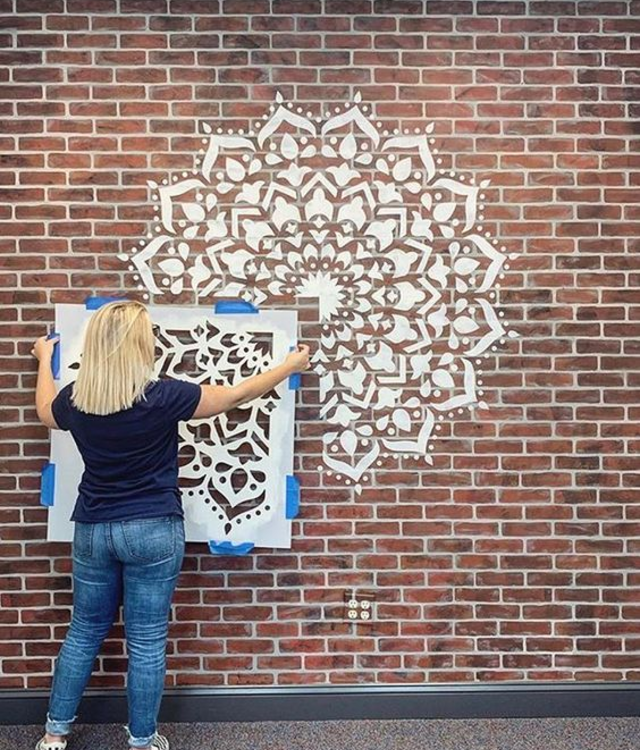 Mandala de stencil para parede