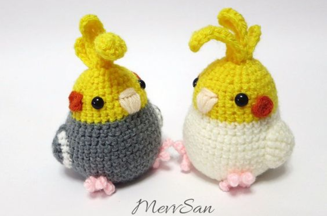 Passarinhos de amigurumi