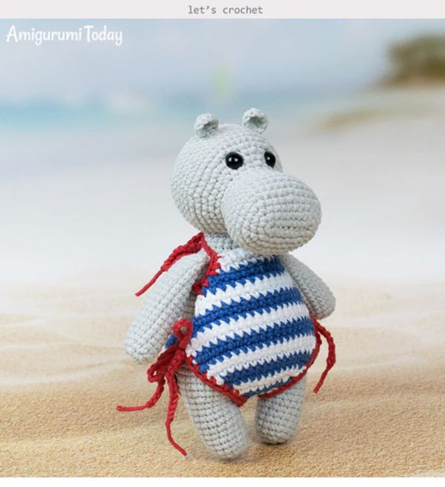 Hipopótamo de amigurumi