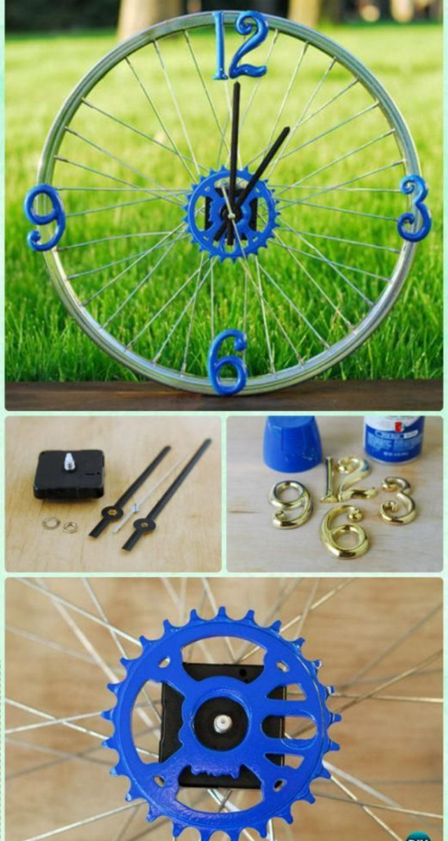 Decoração com roda de bicicleta