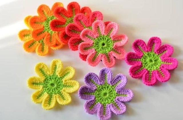 Flores de crochê para aplicação