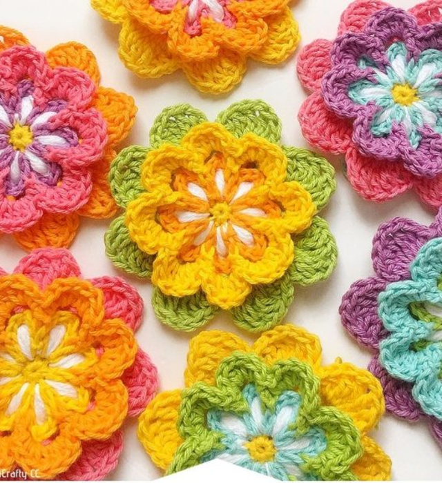 Flores de crochê para aplicação