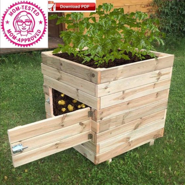 Vaso de pallet com plantas