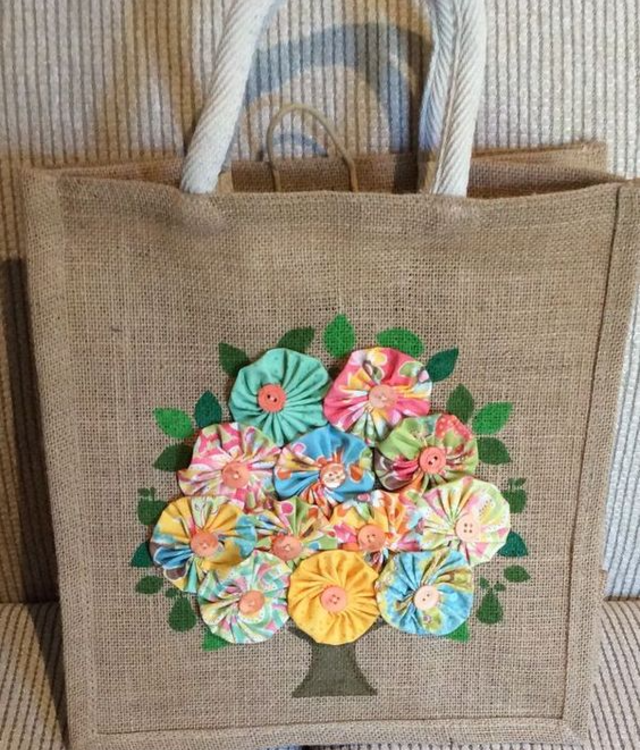 Ecobag com fuxico