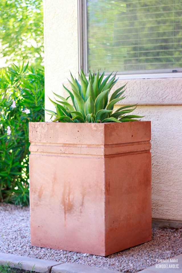 Vaso para plantas de concreto 