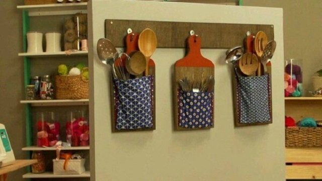 Decoração para cozinha com tábuas de madeira