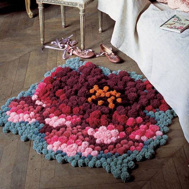 Tapete de pompom colorido