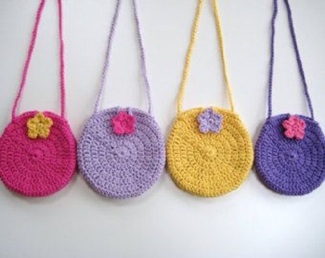 Bolsas de crochê infantil 