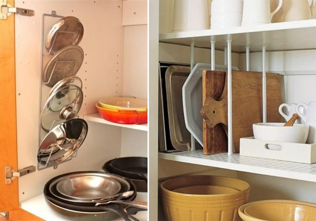 Organizadores e divisórias para armário de cozinha 