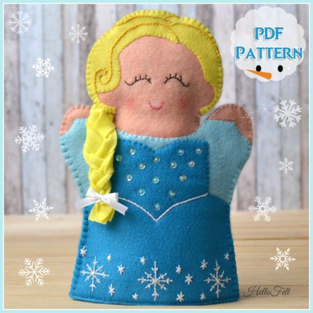 Fantoche Elsa Frozen de feltro