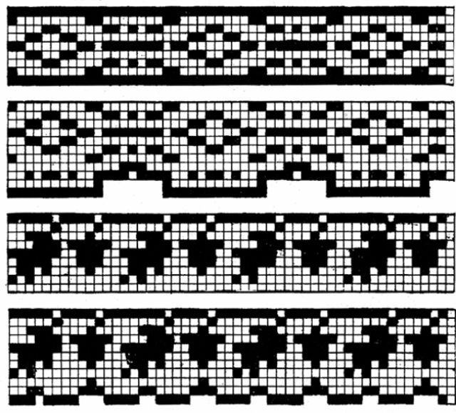 Gráfico de bico de crochê em pano de prato