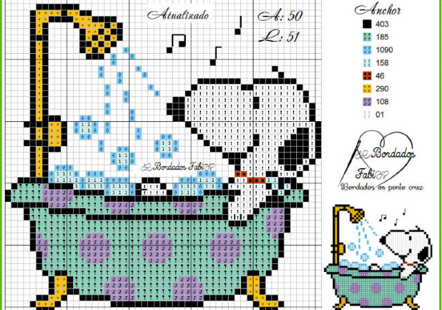 Gráfico do Snoopy em ponto cruz