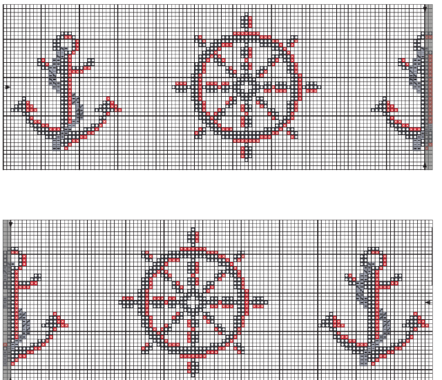 Gráficos em ponto cruz para tolhas 