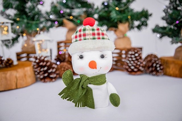 Boneco de neve de feltro