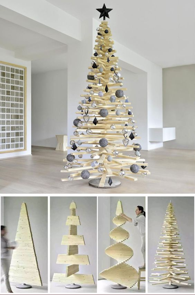 árvore de natal artesanal de madeira