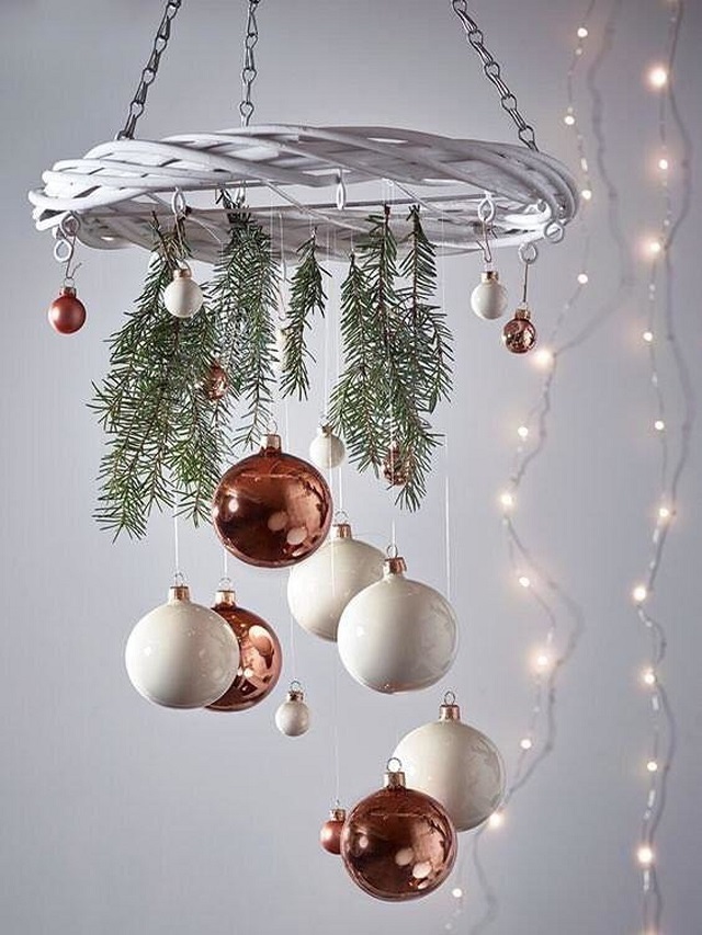 Decoração com bolas de Natal