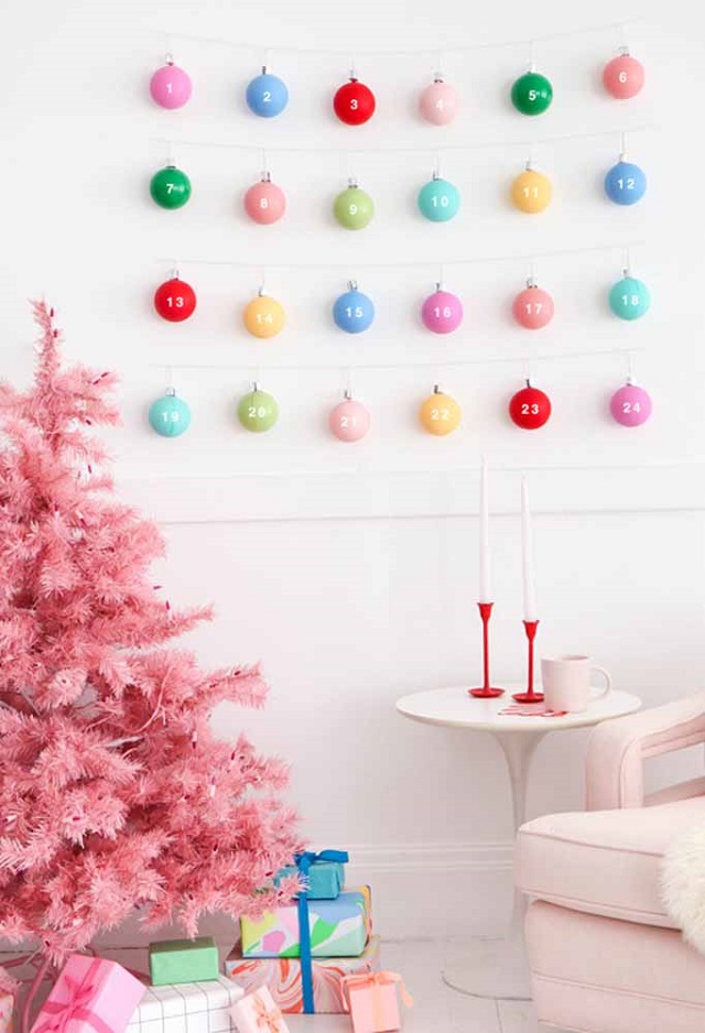 Decoração com bolas de Natal