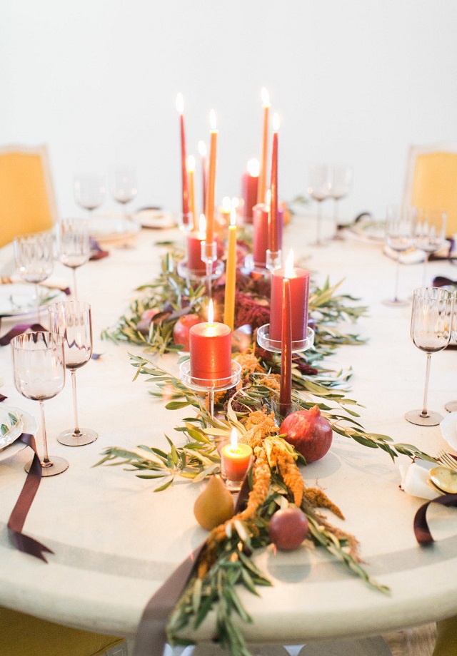 Decoração de Natal com velas