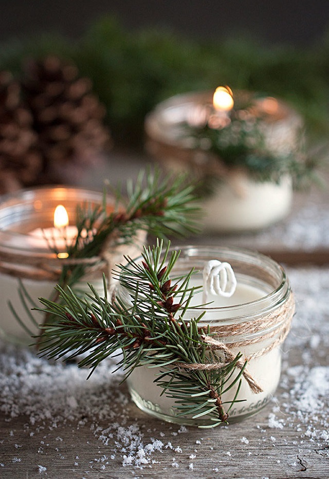 Decoração de Natal com velas