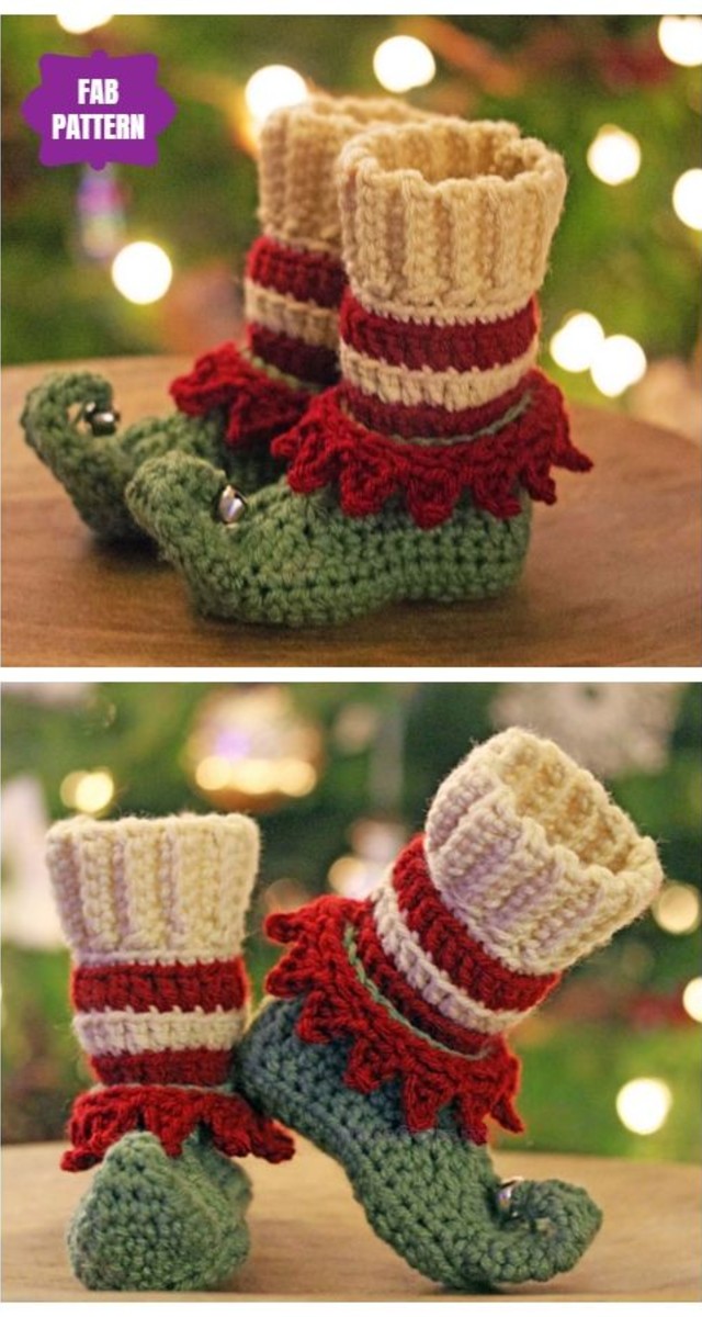 Botas de Natal de crochê