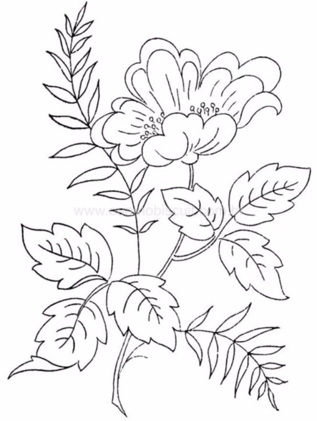 desenho para bordado flores
