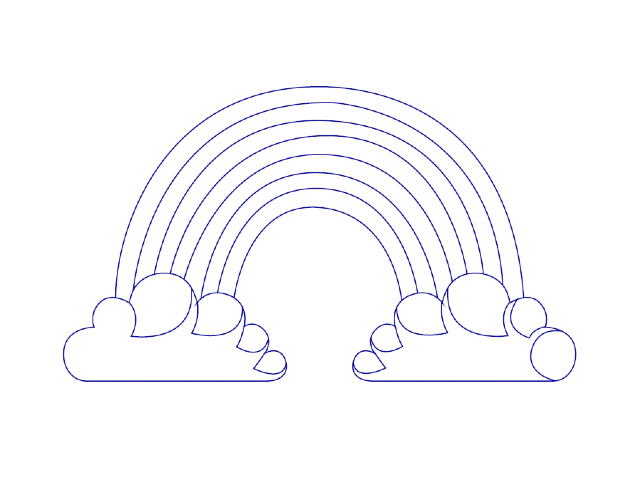 desenho para bordado arco iris