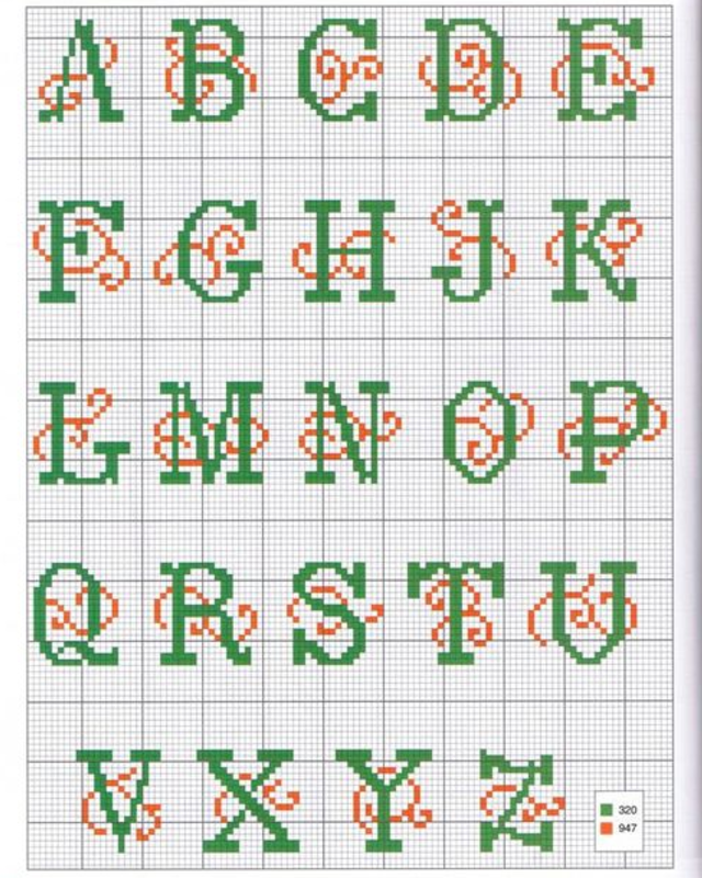 Letra A Em Ponto Cruz Letras em Ponto Cruz: 30 Gráficos Maravilhosos para Baixar Grátis