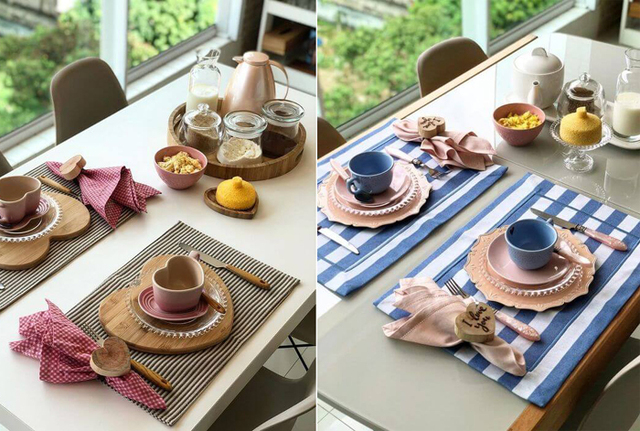 mesa de jantar sousplat