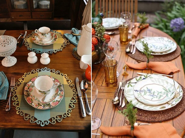 mesa de jantar sousplat