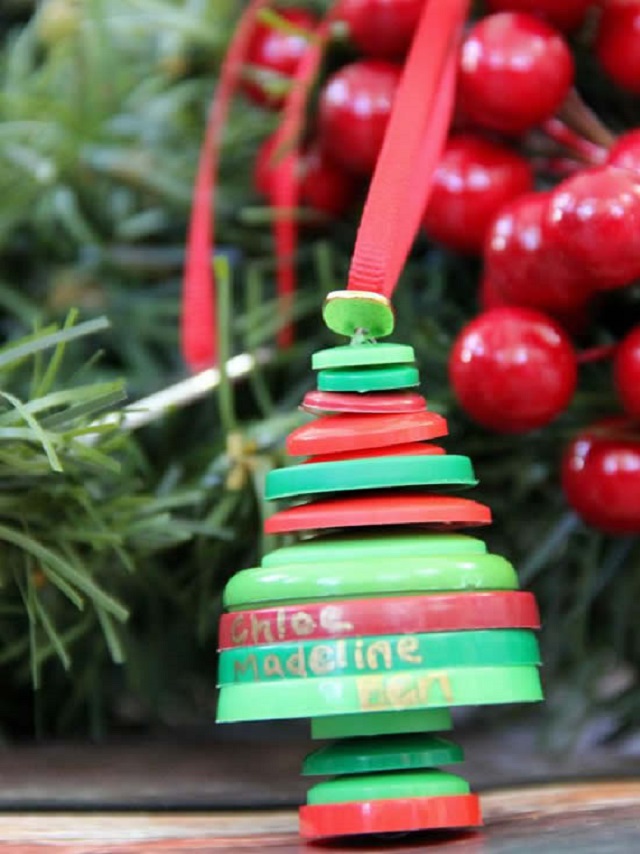 Ornamentação de Natal com botões