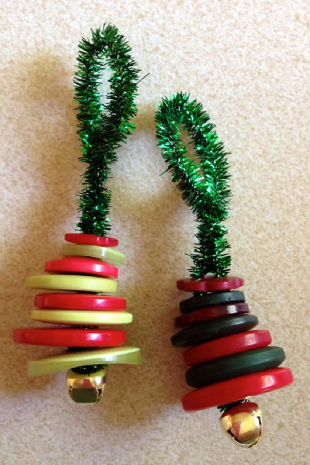 Ornamentação de Natal com botões