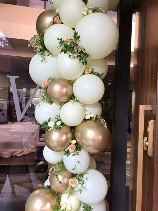 Decoração de Ano Novo com balões