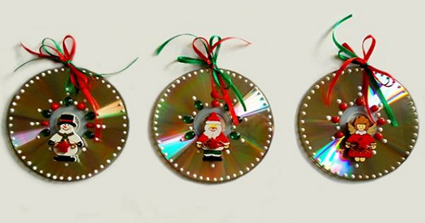 Decoração de Natal Simples Usando CDs Velhos | Revista Artesanato Decoração de Natal Simples Usando CDs Velhos | Revista Artesanato
