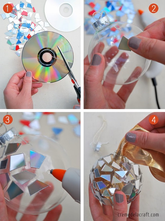 Decoração de Natal Simples Usando CDs Velhos | Revista Artesanato