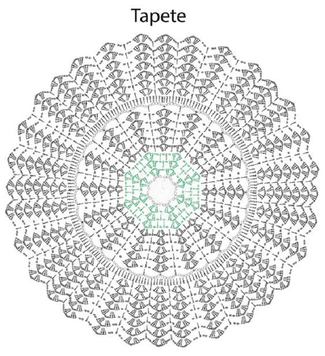 Tapete de crochê redondo