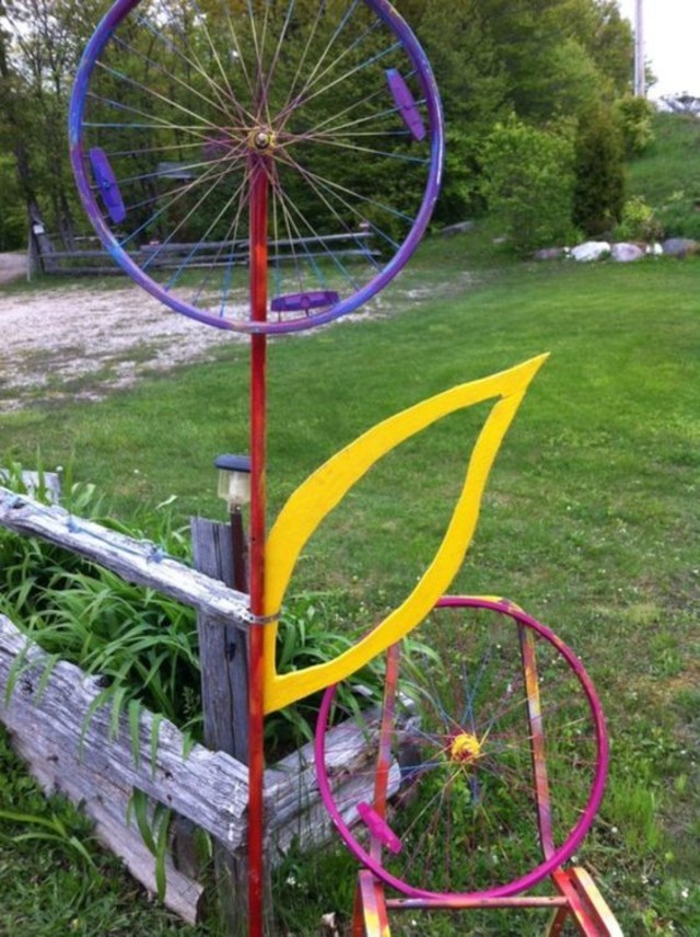 ideias de decoração de jardim com material reciclado