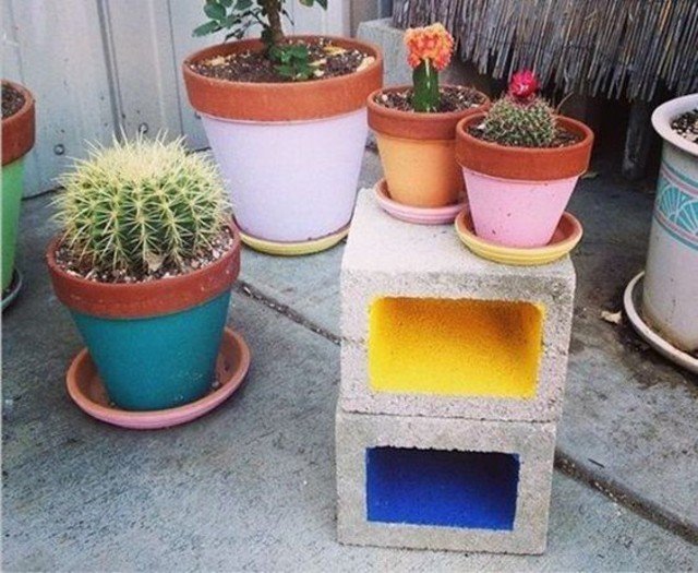 Decoração de sítio com material reciclado