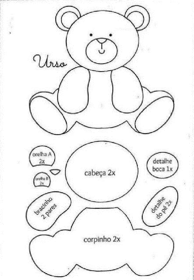 brinquedos em feltro com molde