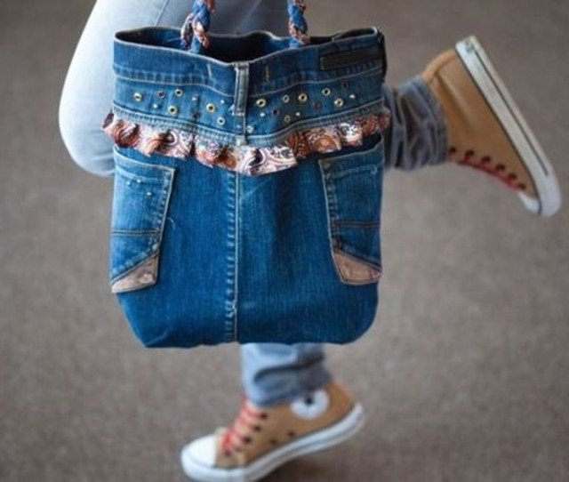 Passo a passos de Bolsas com Jeans